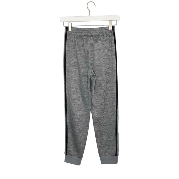 Adidas Heather Gray Black Athletic Jogger Pants Pockets Medium 10/12 - Picture 1 of 7